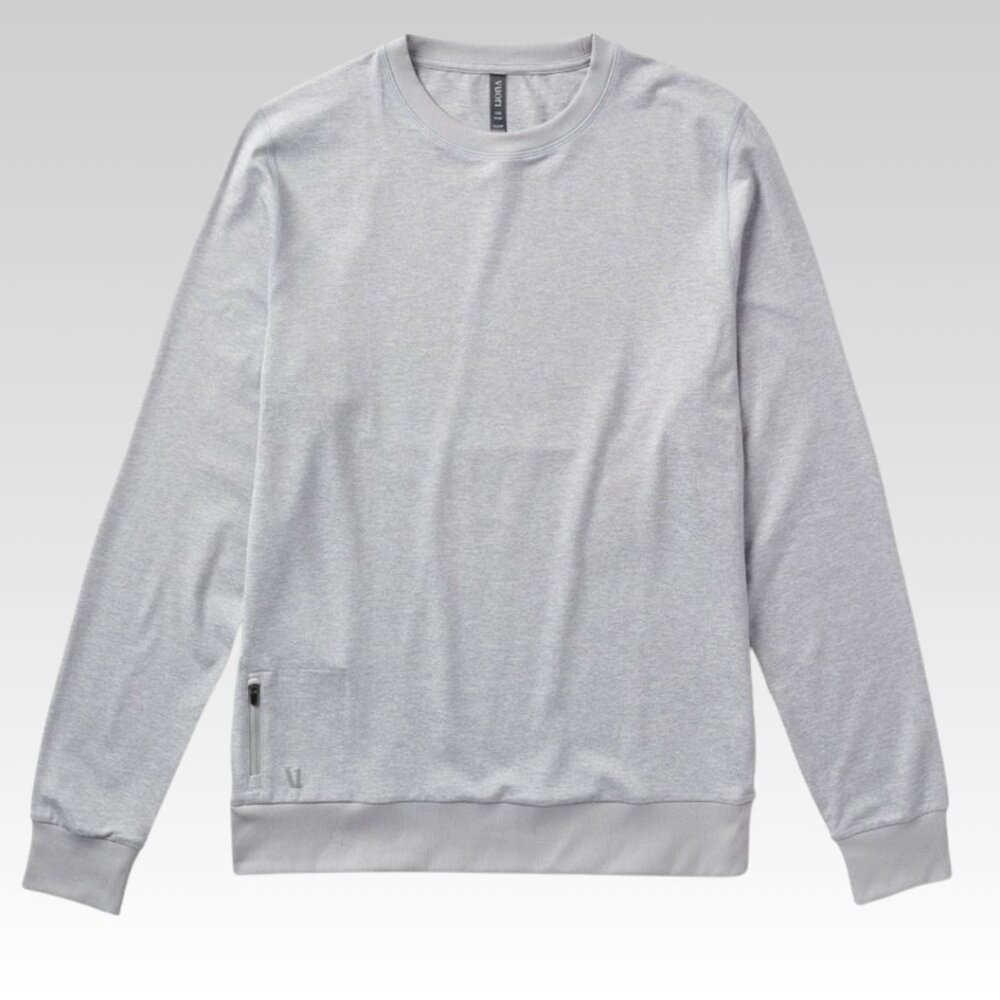 vuori Men's Ponto Performance Crew in Platinum Heather - XL - Picture 5 of 16